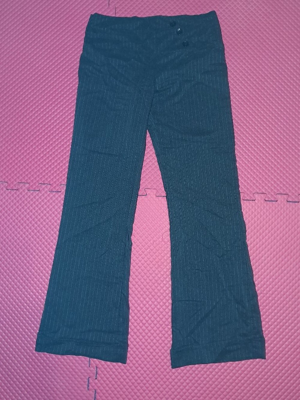 Never Used LIME Striped Pull On Stretch Dressy Pants No zipper Flat Front